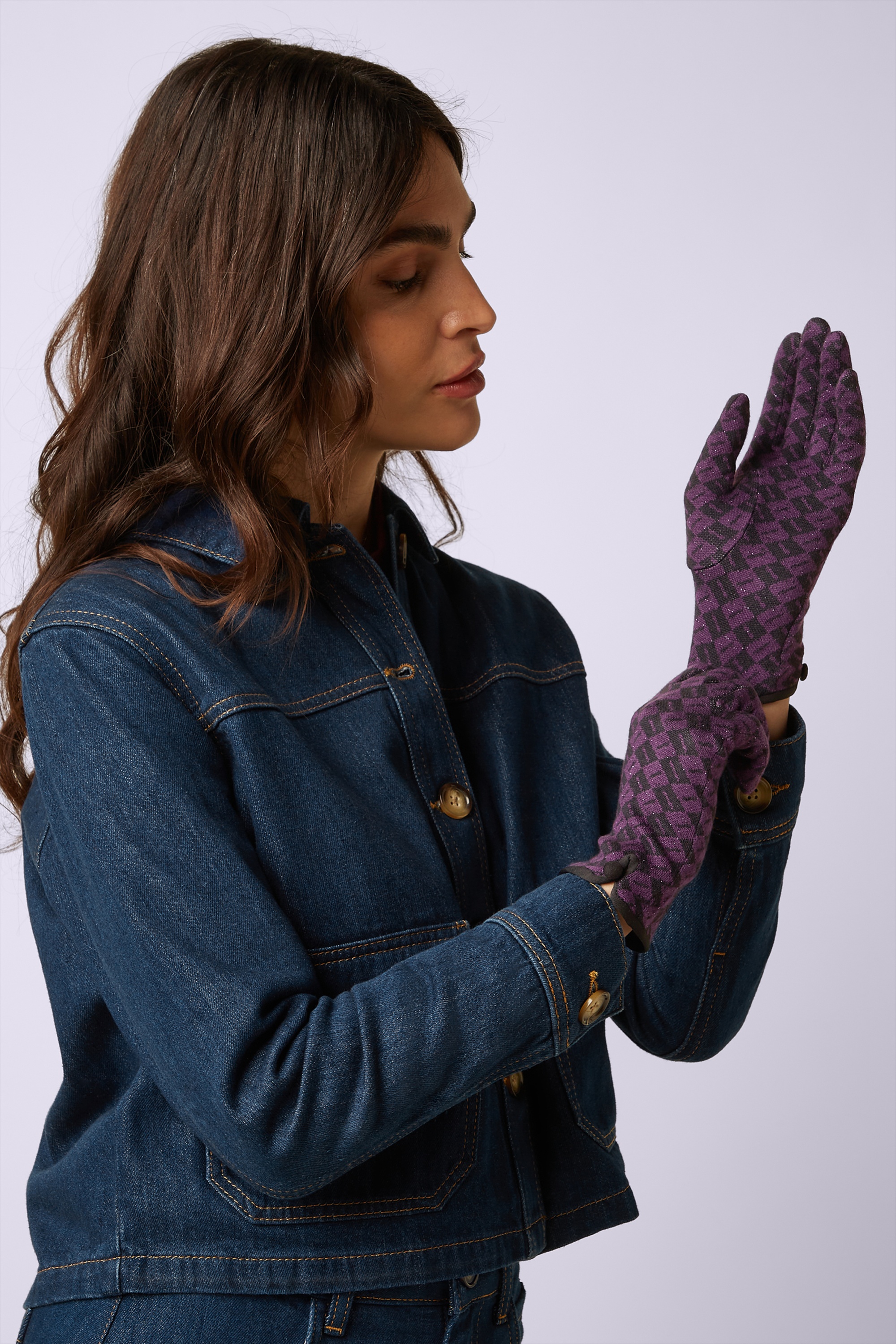 King Louie - Leaf Gloves in Imperial Purple 3