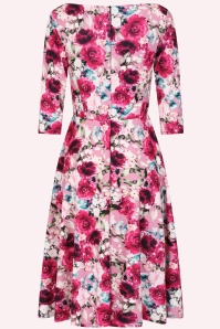 Vintage Chic for Topvintage - Exclusivité Topvintage ~ Robe swing fleurie Tess en rose 2