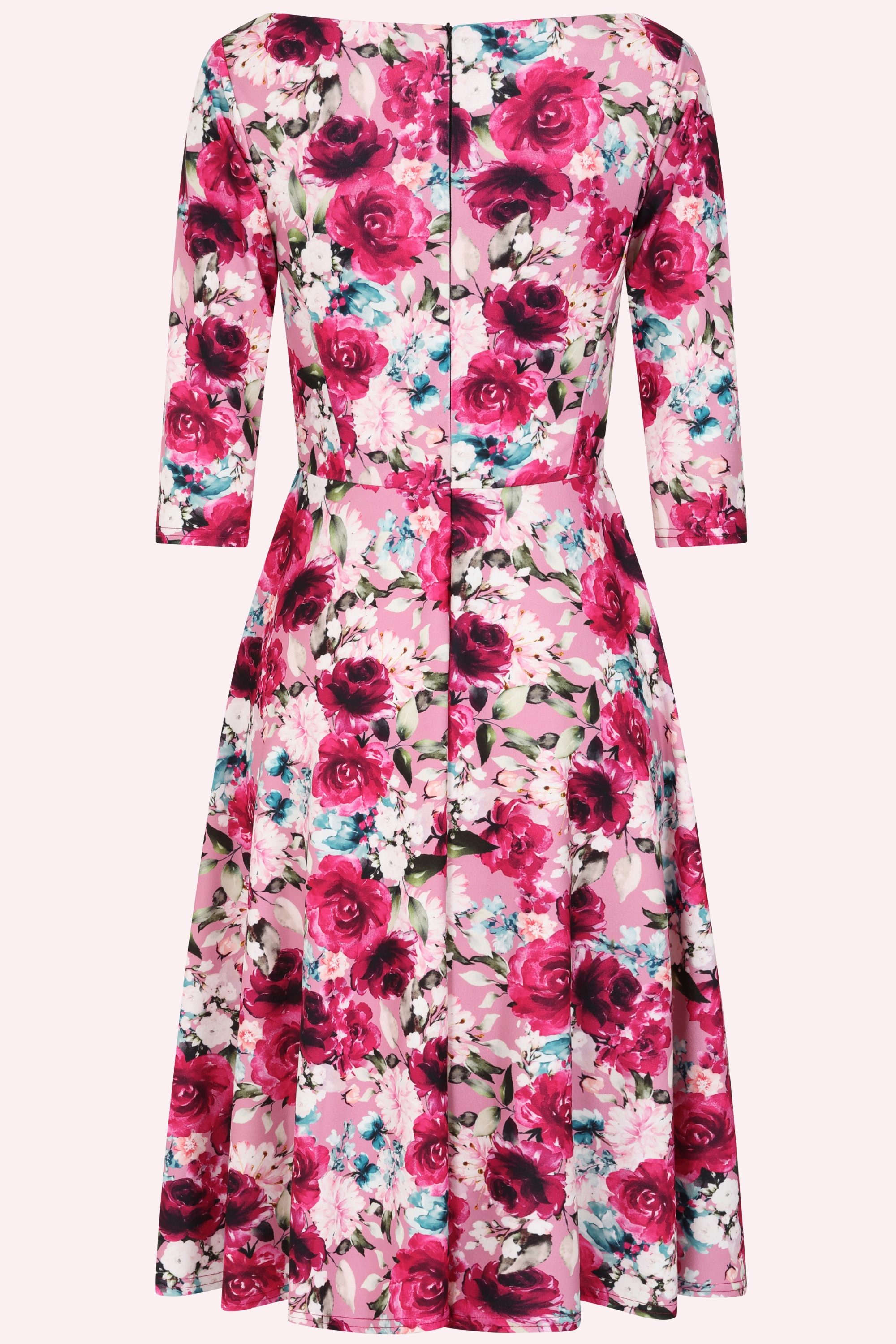 Vintage Chic for Topvintage - Exclusivité Topvintage ~ Robe swing fleurie Tess en rose 2