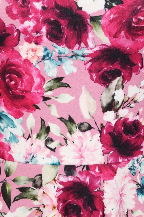 Vintage Chic for Topvintage - Exclusivité Topvintage ~ Robe swing fleurie Tess en rose 3