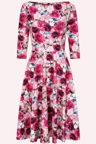 Vintage Chic for Topvintage - Exclusivité Topvintage ~ Robe swing fleurie Tess en rose