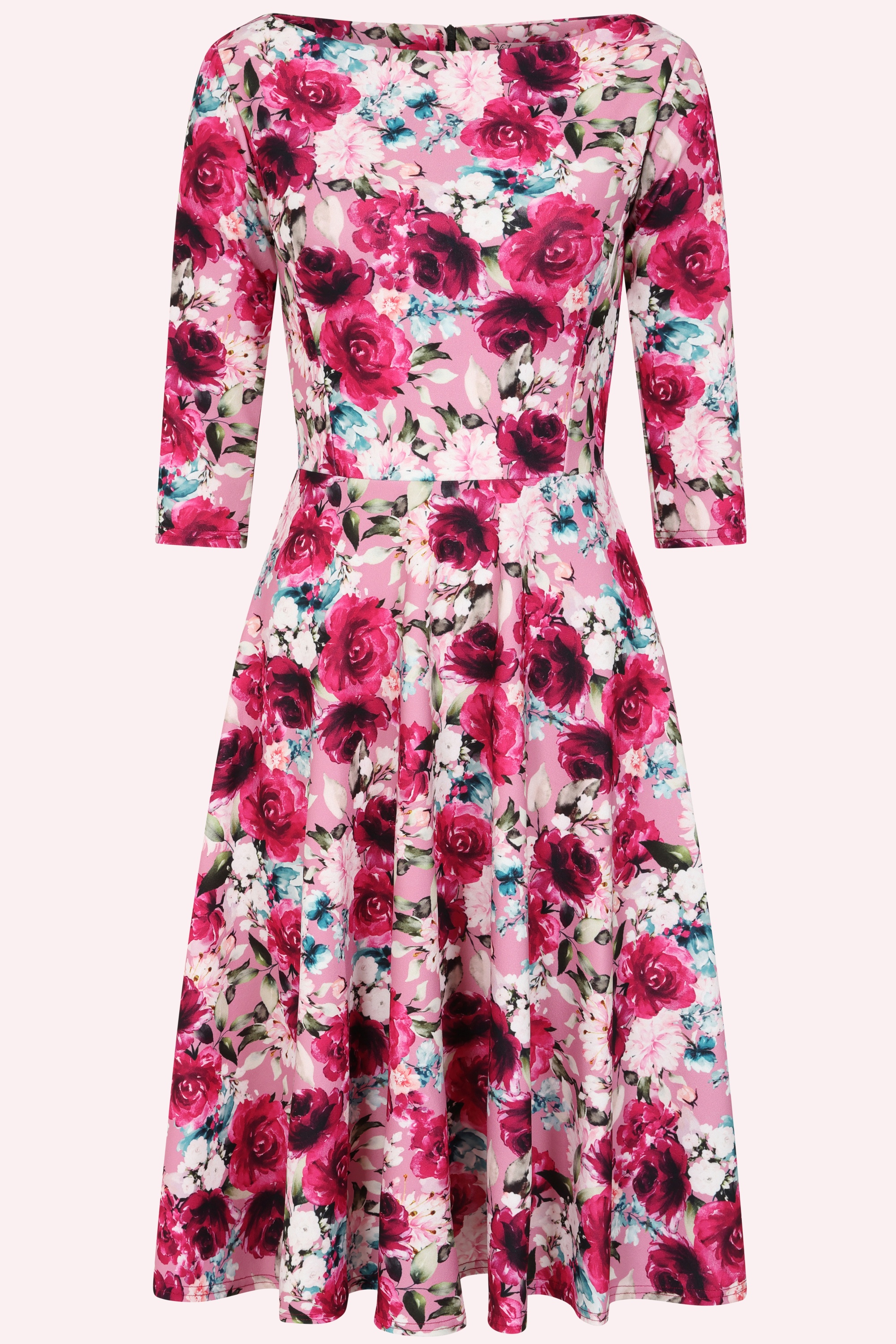 Vintage Chic for Topvintage - Exclusivité Topvintage ~ Robe swing fleurie Tess en rose