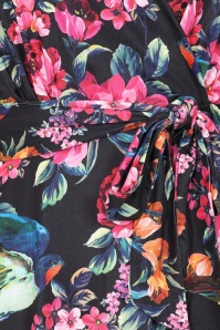 Vintage Chic for Topvintage - Exclusivité Topvintage ~ Robe midi fluide à motif floral Birdy en noir 3
