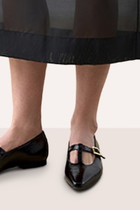 Paul Green - Camille Pointed Patent Flats in Black 3