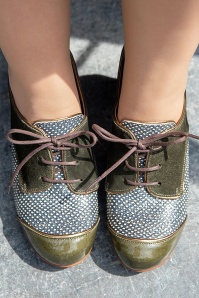 Nemonic - Juliet Leather Shoe Booties in Black and Green 3