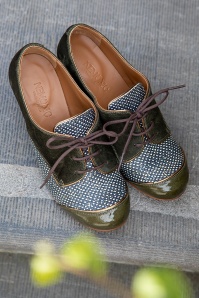 Nemonic - Juliet Leather Shoe Booties in Black and Green 4