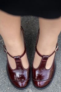 Nemonic - Juliet T-strap Pumps in Burgundy 3