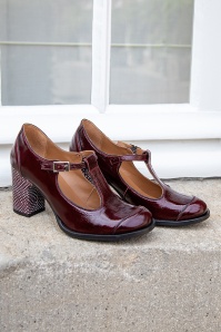 Nemonic - Juliet T-strap Pumps in Burgundy 2