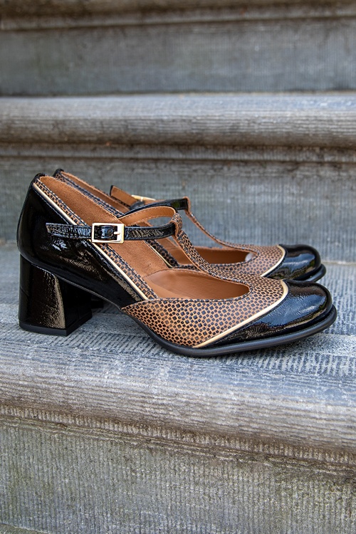 Nemonic - Juliet T-strap Pumps in Black Patent 4