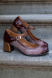 Nemonic - Juliet Mary Jane Spot Pumps in Burgundy 3