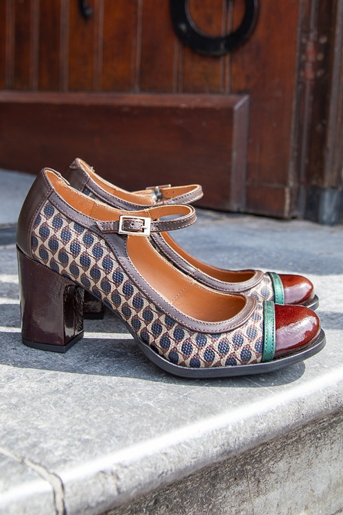 Nemonic - Juliet Mary Jane Pumps in Maroon 3