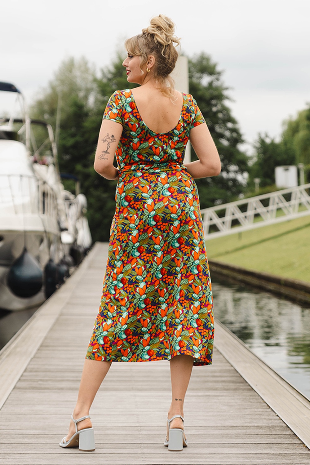 King Louie - Sally Puerto midaxi jurk in strong blauw 2