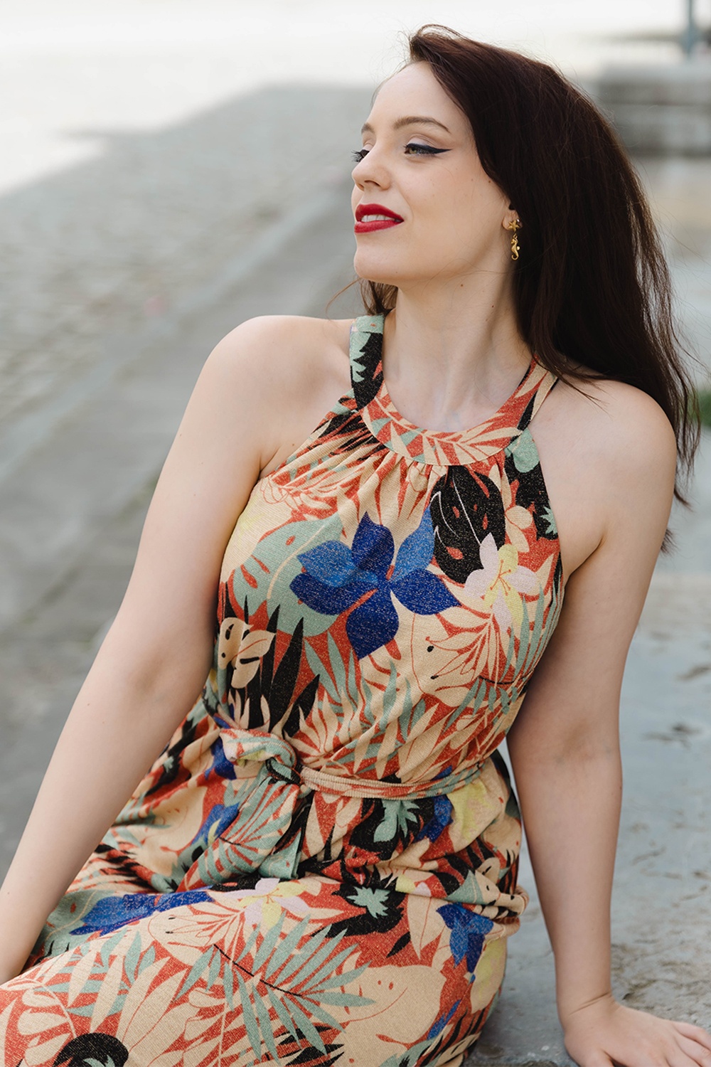 King Louie - Virna Mola Kleid in Langoustino Orange 2