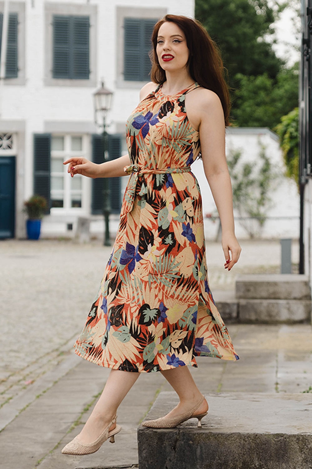 King Louie - Virna Mola Kleid in Langoustino Orange