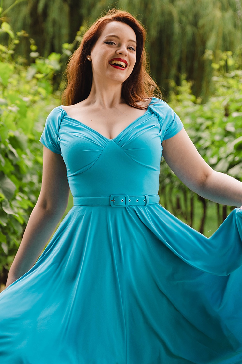 Glamour Bunny - Exklusiv bei Topvintage ~ Marilyn Swingkleid in Himmelblau