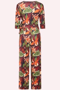 Vintage Chic for Topvintage - Topvintage exclusive ~ Leida Leaf Print Jumpsuit in Multi 2