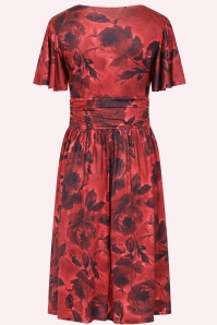 Vintage Chic for Topvintage - Topvintage exclusive ~ Sadie Rose overslag swing jurk in rood 2