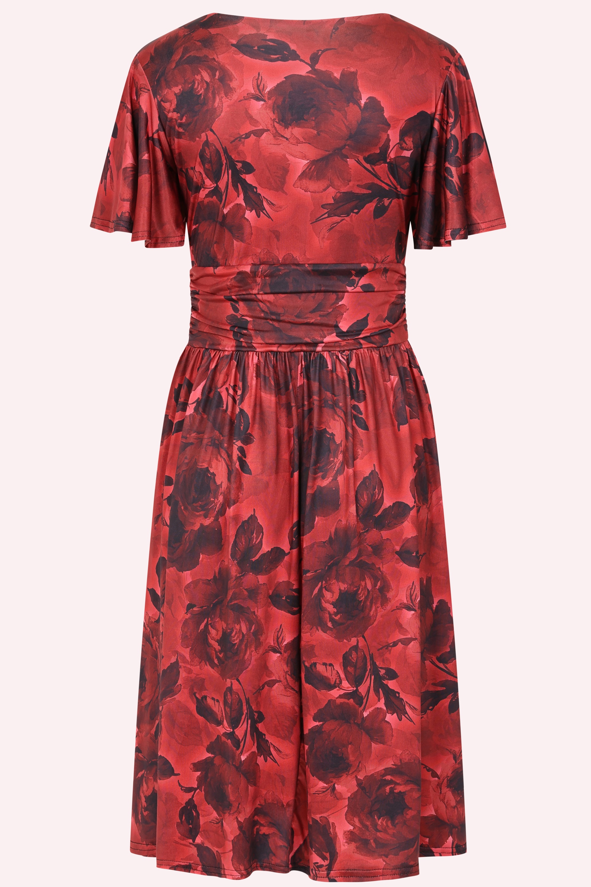 Vintage Chic for Topvintage - Topvintage exclusive ~ Sadie Rose overslag swing jurk in rood 2