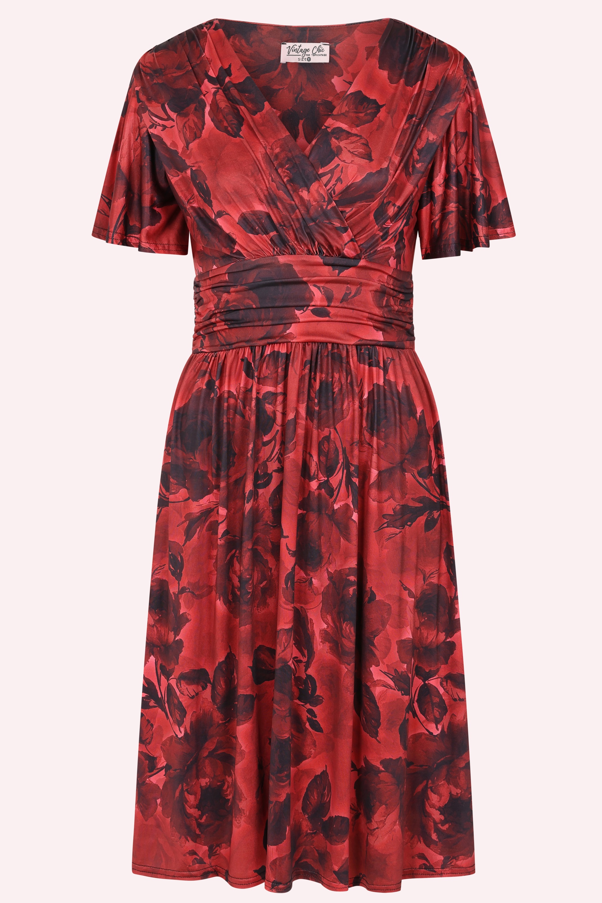 Vintage Chic for Topvintage - Topvintage exclusive ~ Sadie Rose overslag swing jurk in rood