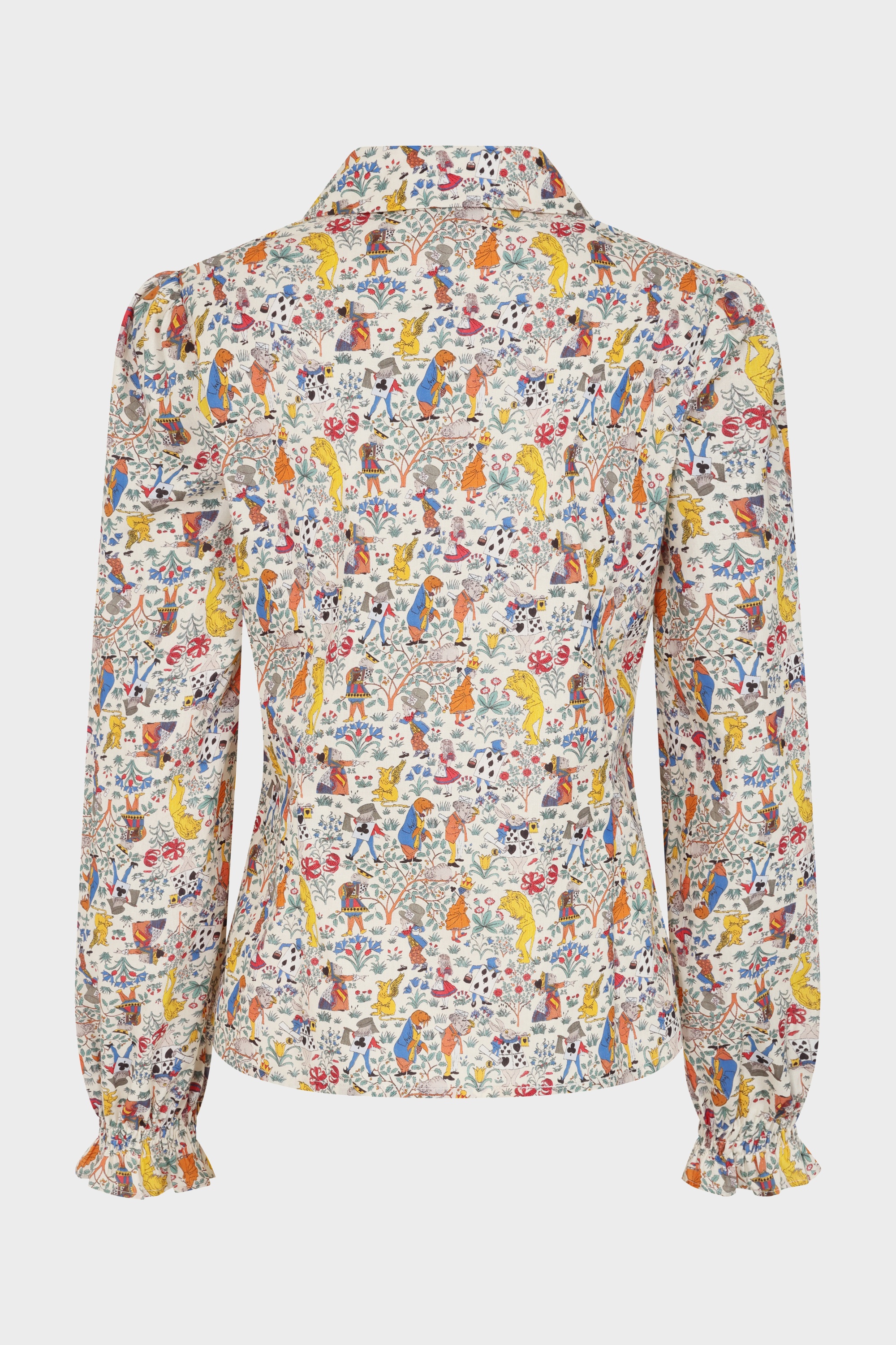Banned Retro - Star Winter Wonderland katoenen blouse in crème 4