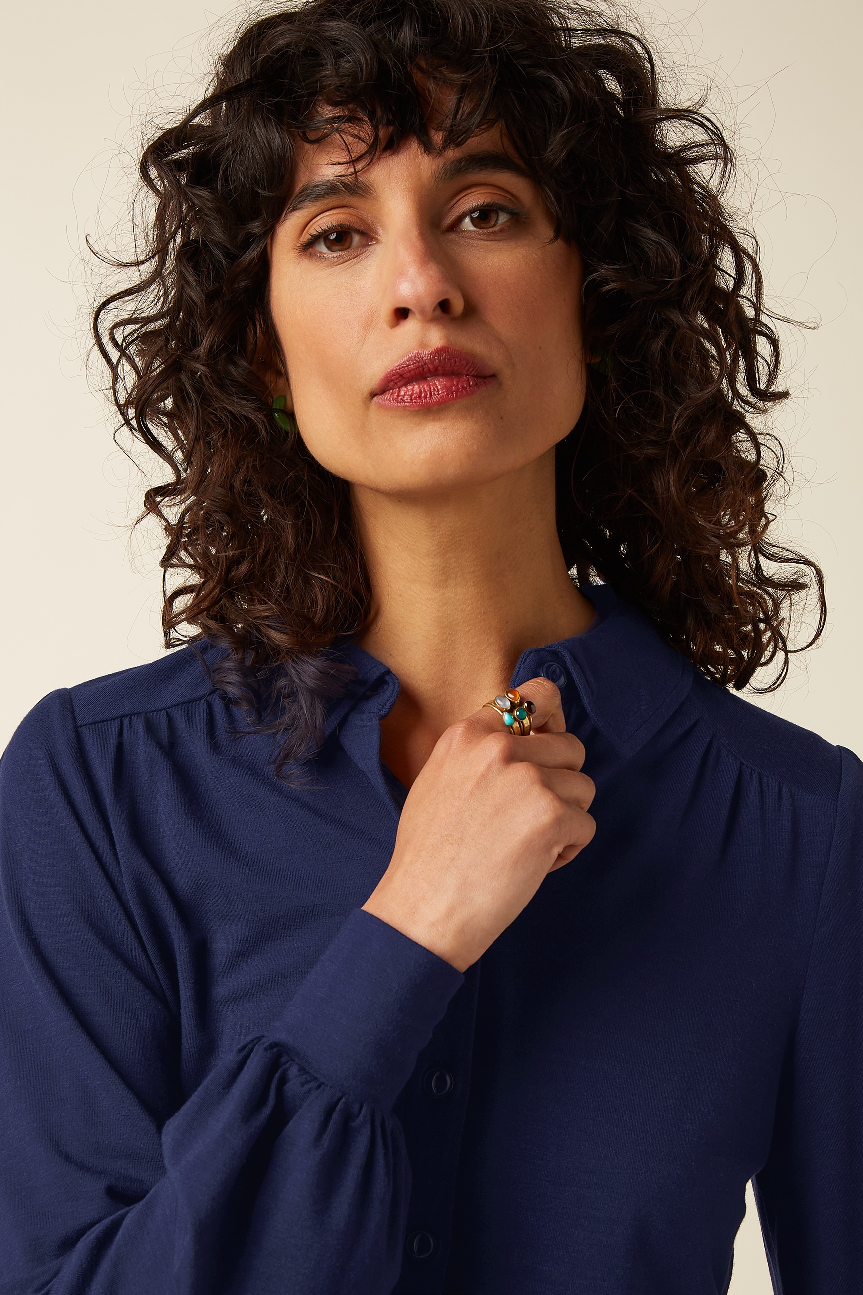 King Louie - Carina Tulum Blouse in Ink Blue 3