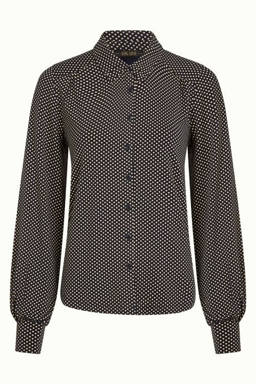 King Louie - Carina Piper Bluse in Tintenblau 2