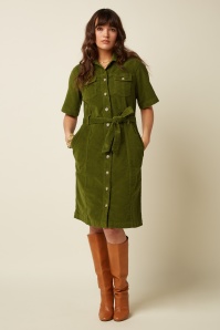 King Louie - Kate Baby Cord Dress in Posey Green