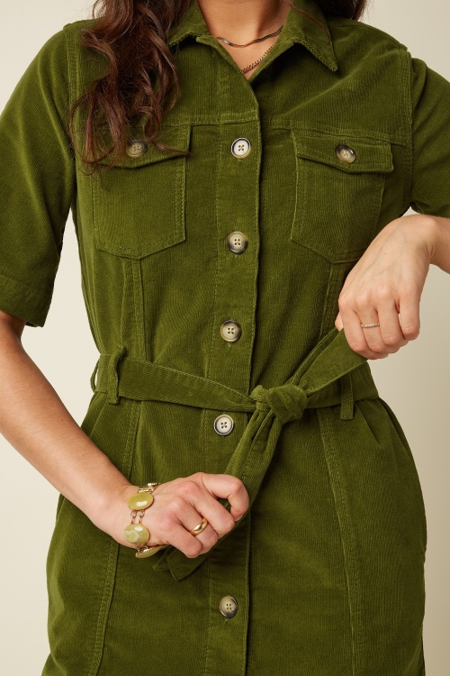 King Louie - Kate Baby Cord Dress in Posey Green 2
