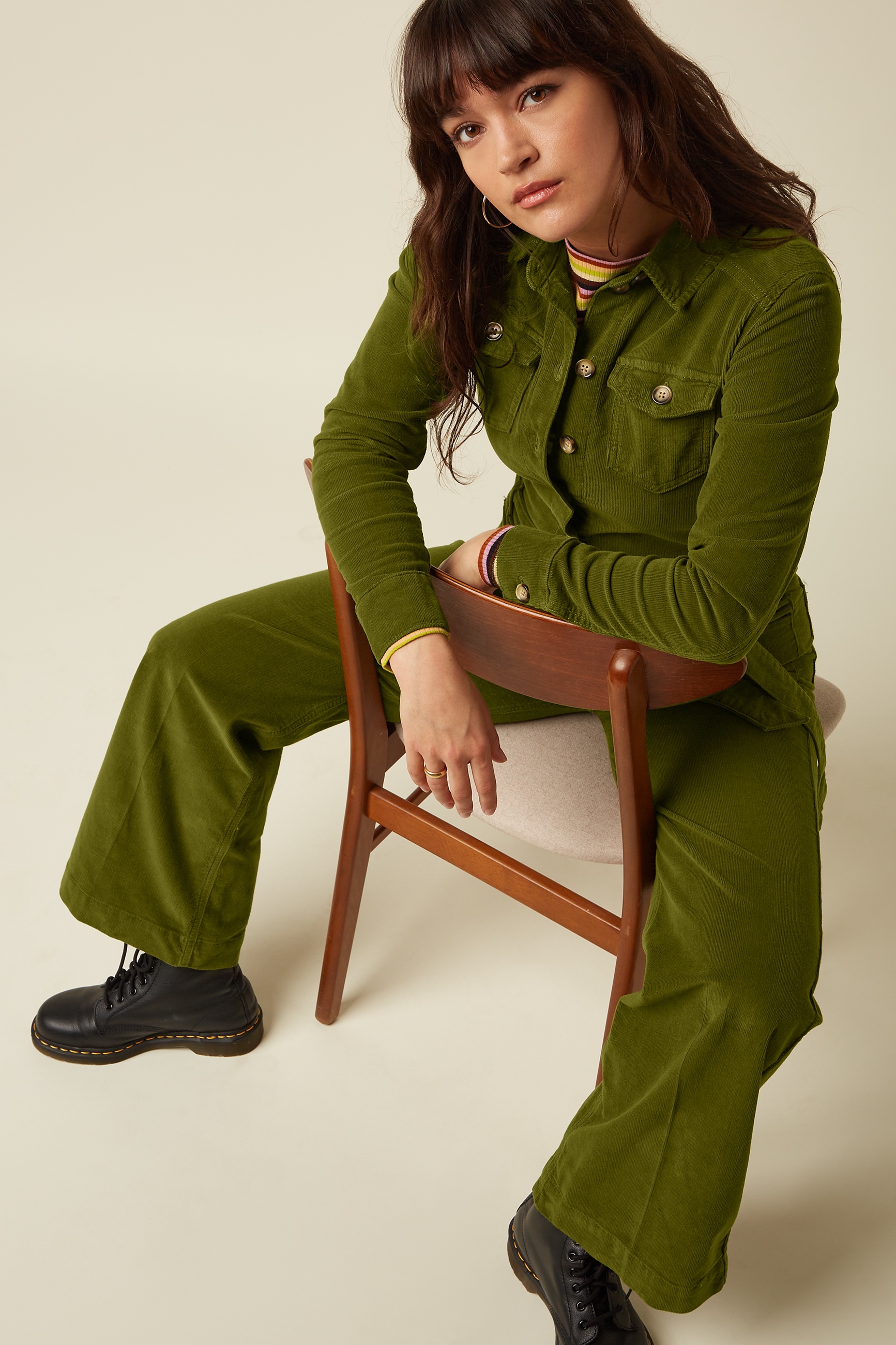 King Louie - Mia Baby Cord jumpsuit in posey groen 4