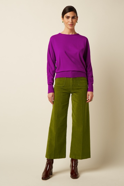 King Louie - Paige Pocket Baby Cord Pants in Posey Green