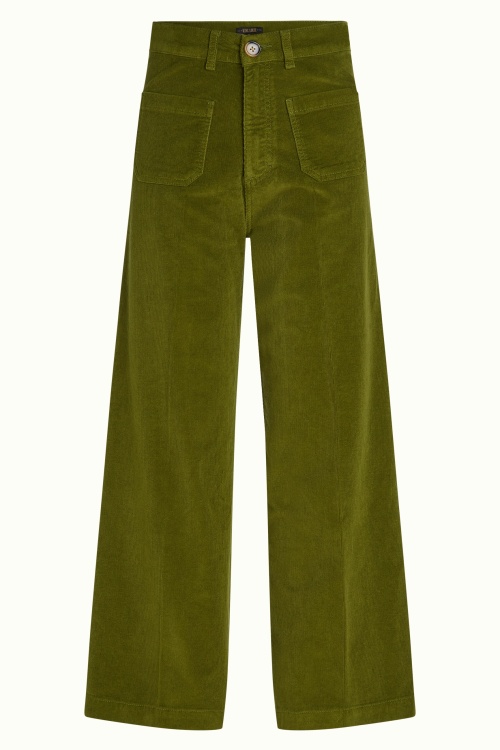 King Louie - Paige Pocket Baby Cord Pants in Posey Green 2