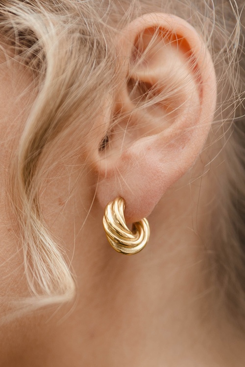 Day&Eve by Go Dutch Label - Croissant Creole oorbellen in goud