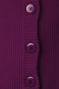 Banned Retro - 50s Dolly Cardigan in Aubergine 3