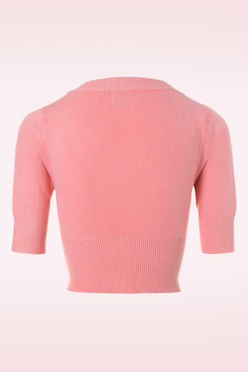 Banned Retro - 50s Overload Cardigan in Rose 2