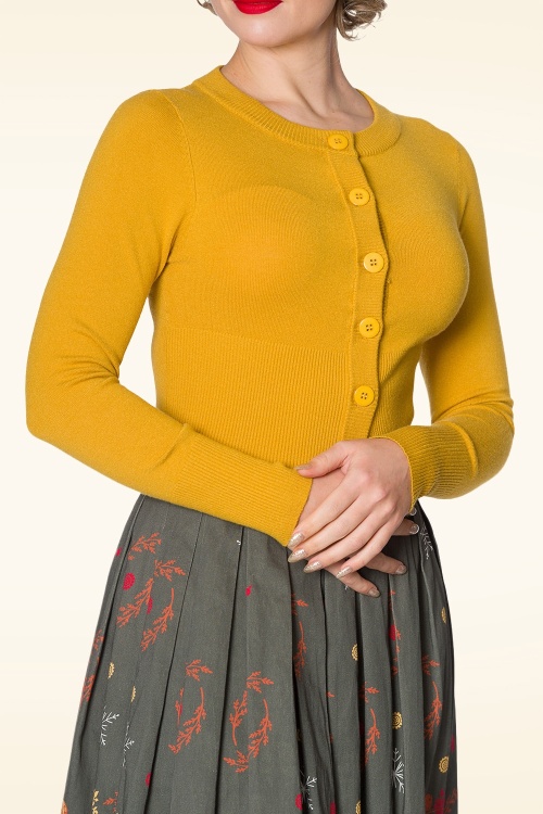 Banned Retro - Dolly Cardigan in Senf 4