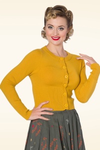 Banned Retro - Dolly Cardigan in Senf 2
