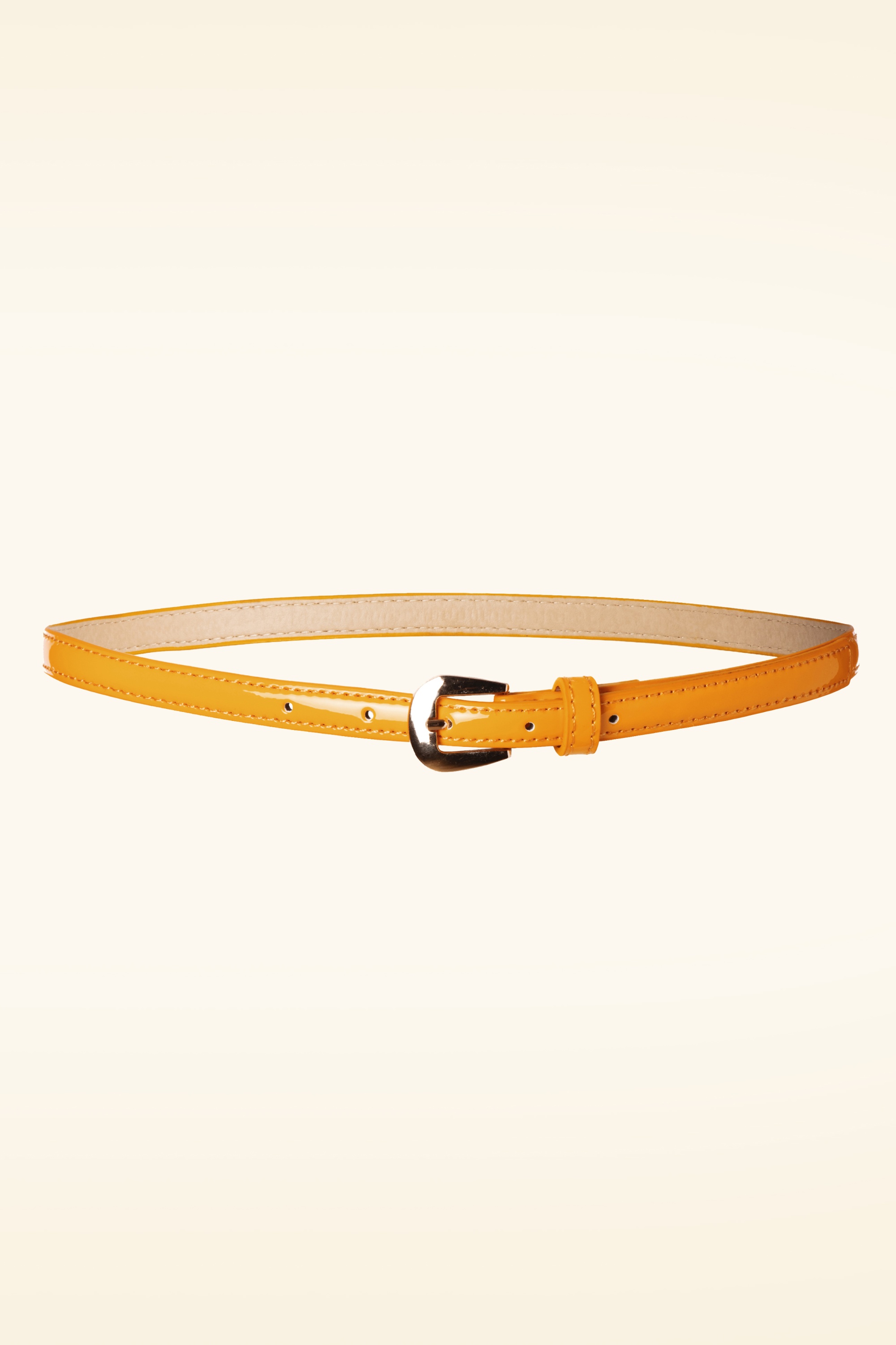 Banned Retro - Gold Rush Lacquer Bow Belt Années 50 en Moutarde 3