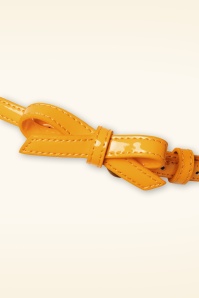 Banned Retro - Gold Rush Lacquer Bow Belt Années 50 en Moutarde 2