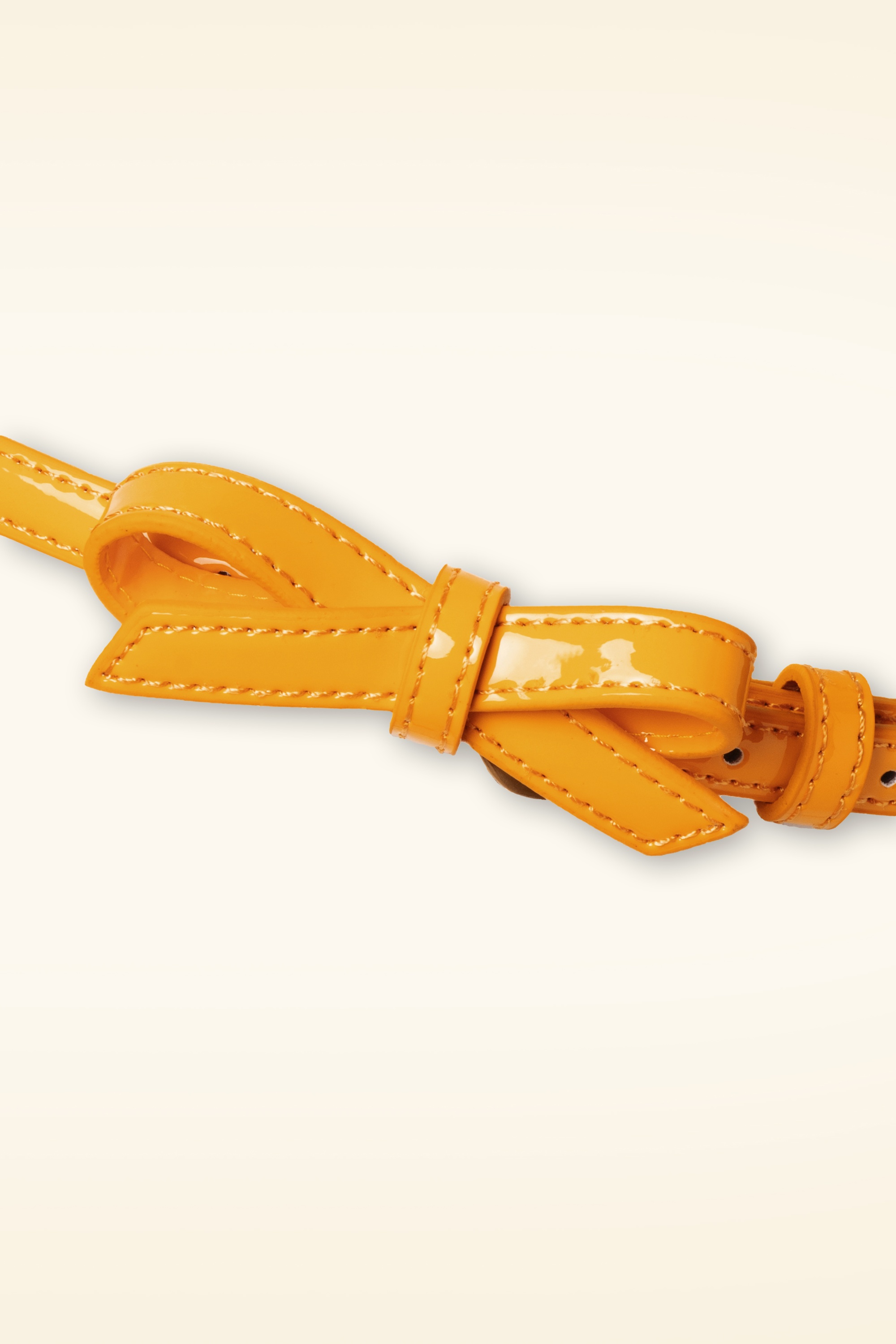 Banned Retro - Gold Rush Lacquer Bow Belt Années 50 en Moutarde 2