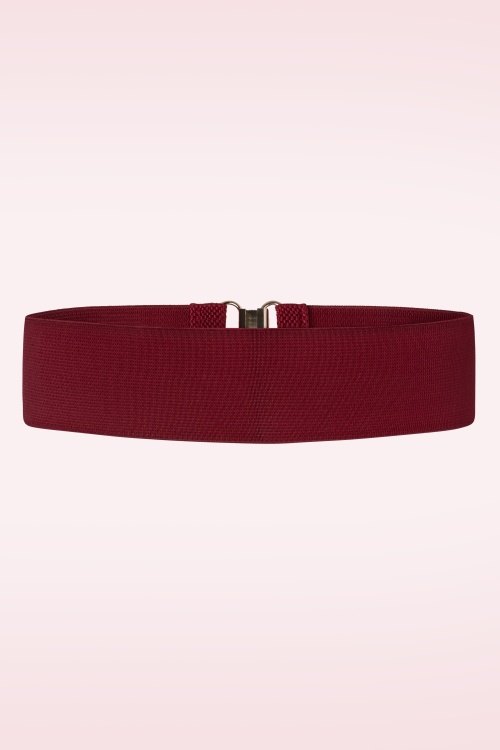 Banned Retro - Ceinture extensible Gloria Années 50 en Bordeaux 2