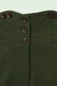 Banned Retro - Girl Boss Trousers Années 50 en Vert Foncé 2