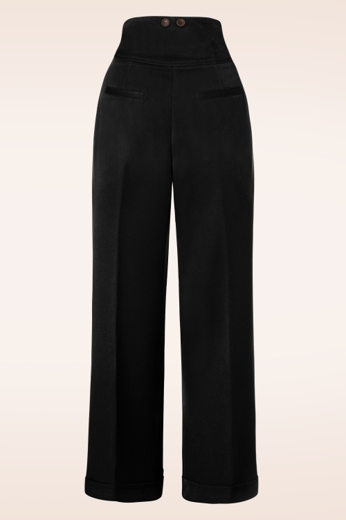 Banned Retro - Girl Boss Trousers Années 50 en Noir 3