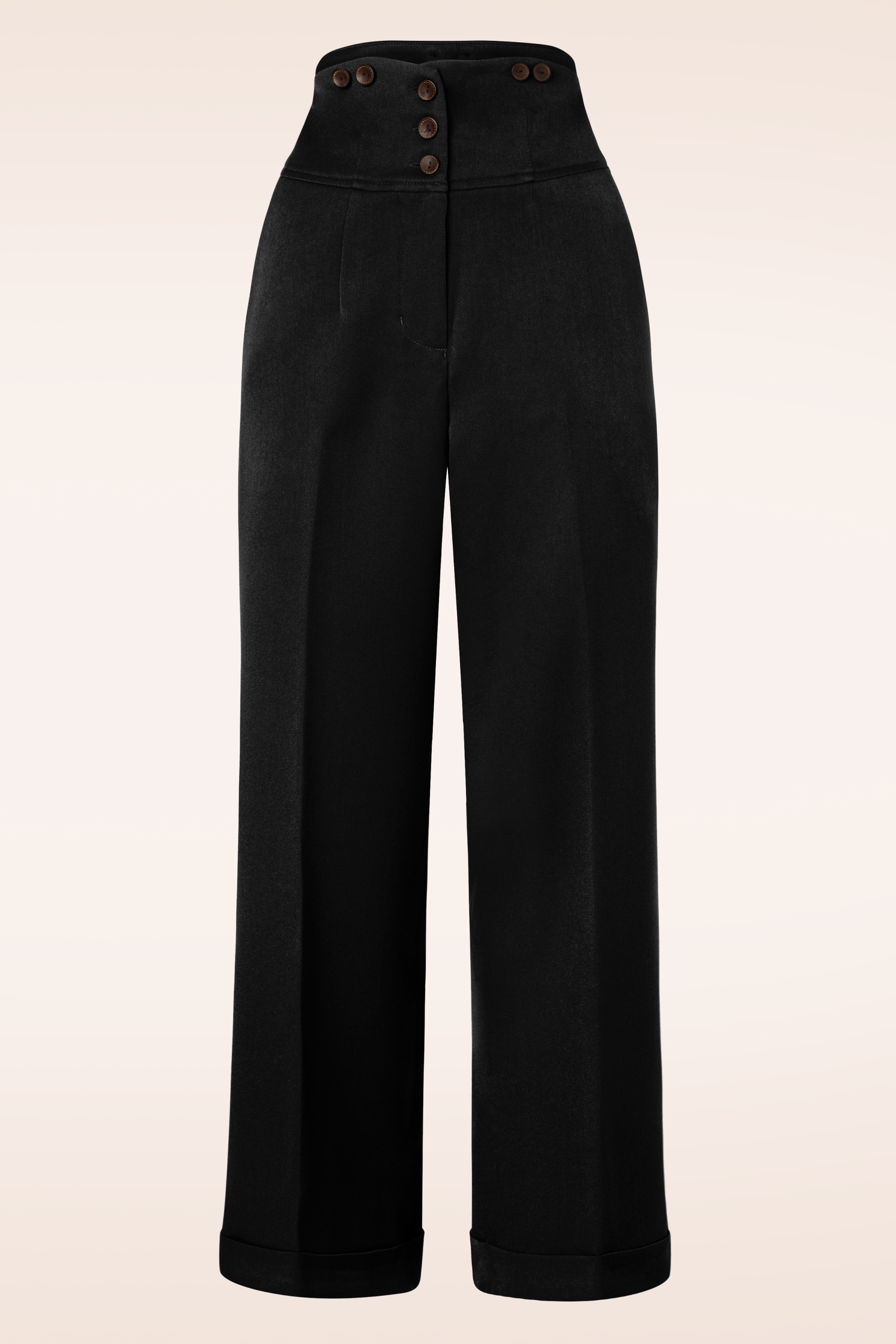 Banned Retro - Girl Boss Trousers Années 50 en Noir
