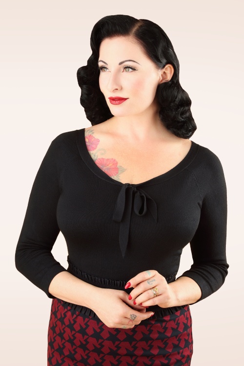 Banned Retro - Haut Pretty Illusion en noir