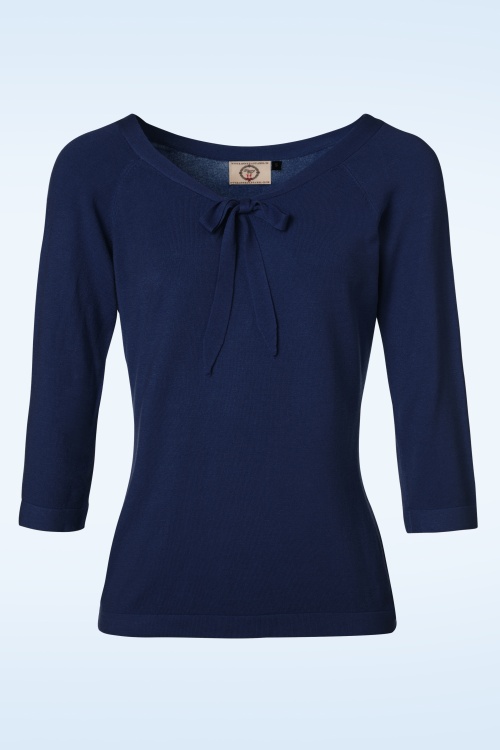 Banned Retro - Haut Pretty Illusion en bleu nuit