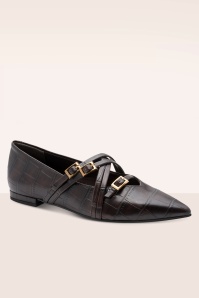 Tamaris - Jany Croco Ballerina Flats in Mocca 3