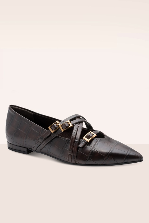 Tamaris - Jany Croco Ballerina Flats in Mocca 3