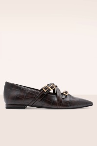 Tamaris - Jany Croco Ballerina Flats in Mocca 2
