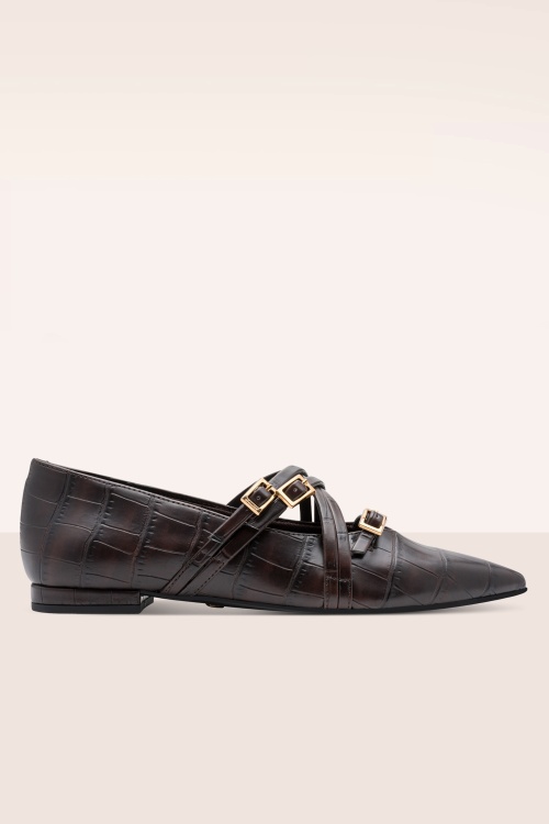 Tamaris - Jany Croco Ballerina Flats in Mocca 2