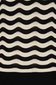 Banned Retro - Sweet Stripes Pullover in Black and Cream 5